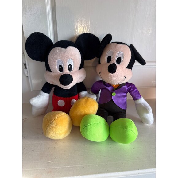 Disney Mickey Mouse Plush Toys Set of 2 10" Tall - Picture 1 of 4